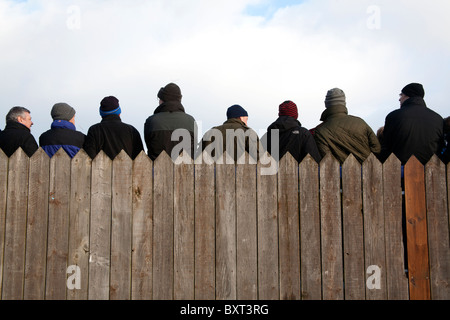 Spectators watching a match at the Rec, Bath Rugby Ground or the Recreation Ground Bath Spa Somerset Stock Photo