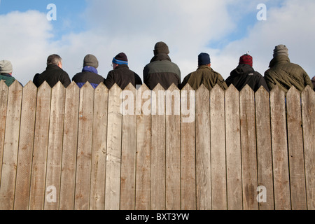 Spectators watching a match at the Rec, Bath Rugby Ground or the Recreation Ground Bath Spa Somerset Stock Photo