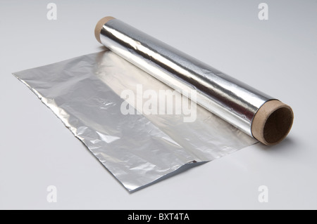 Roll of aluminum foil Stock Photo