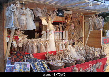 Traditional Christmas market in Old Town Square in Prague, Czech Republic Stock Photo