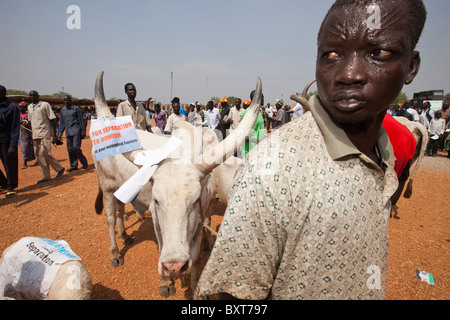 The final independence march  in Juba city centre to encourage people to register and vote in the January 9 2011 referendum. Stock Photo