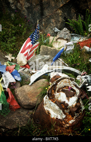 USAAF Liberator Fairy Lochs crash site shrine to the airmen who lost