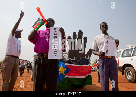 The final independence march  in Juba city centre to encourage people to register and vote in the January 9 2011 referendum. Stock Photo