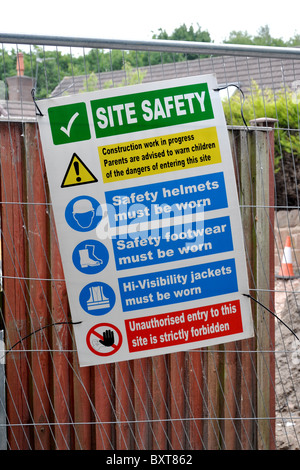 Health and Safety signs on the perimeter of Linden Housing Stock Photo ...