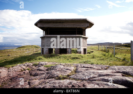 View out to Atlantic from Rubha nan Sasan, Loch Ewe: Emergency Coastal Defence Battery. Scotland, UK. Stock Photo