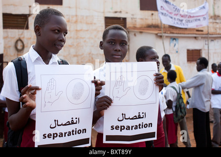 The final independence march  in Juba city centre to encourage people to register and vote in the January 9 2011 referendum. Stock Photo