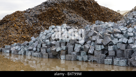 Scrap Metal Merchants    Scrap and Salvaged Metal for Recycling   Metals and Materials and Equipment, Liverpool, Merseyside, UK Stock Photo