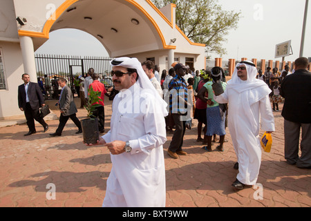 Gulf Arabs visit the John Garang memorial site in Juba before the January 9th 2011 referendum on independence from the North. Stock Photo