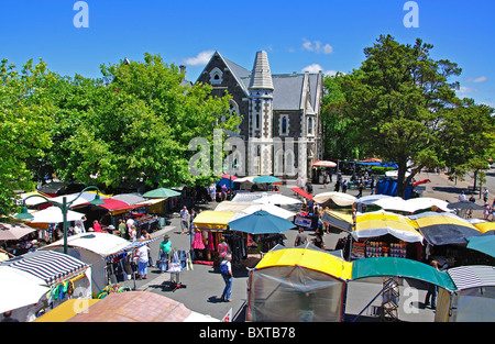 Saturday Market, The Arts Centre, Christchurch, Canterbury Region, South Island, New Zealand Stock Photo