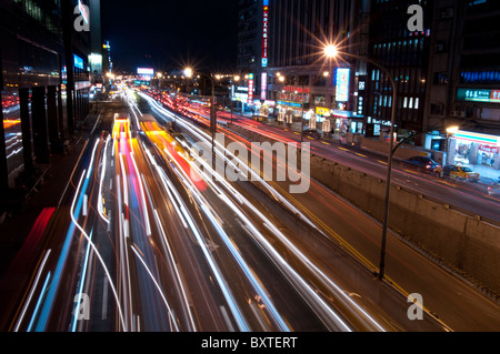 Asia, Taiwan, Taipei, Streetscene, Night Stock Photo