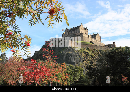 Edinburgh, Autumn, Castle From Princes Street Gardens Stock Photo