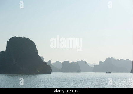 Boat in Halong Bay, Vietnam Stock Photo