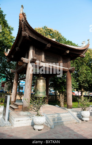 Bell in the Magnificent Bell Tower, Temple of Literature, Hanoi, Vietnam Stock Photo