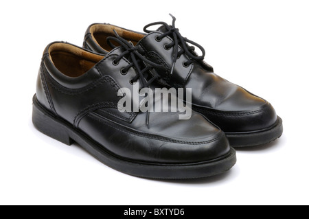 Formal black leather men's shoes Stock Photo