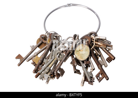 bunch of rusty old keys Stock Photo
