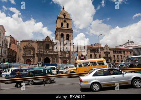 Iglesia de San Francisco, Church of San Francisco, Sagarnaga, La Paz, Bolivia, South America. Stock Photo