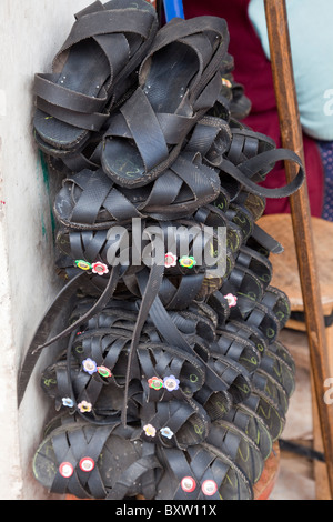 shoes made from car tyres on sale in peruvian market south america