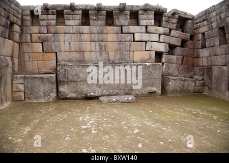 Incan temple at Machu Picchu, Peru, South America Stock Photo