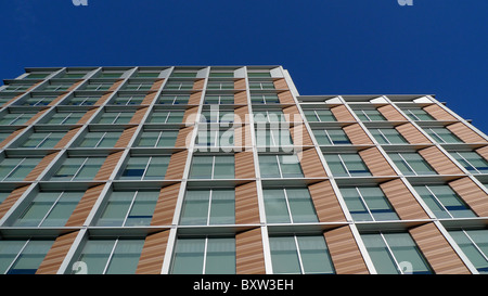 Apartments in a block brown with blue sky Stock Photo