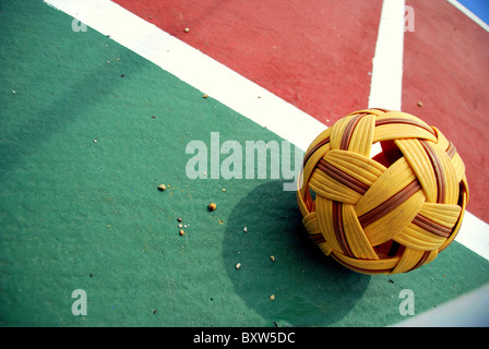 Sepak Takraw.a famous sports originate from South East Asia. Stock Photo