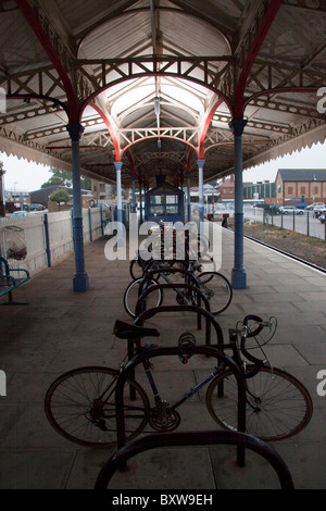 What remains of the platforms at Felixstowe railway station. Stock Photo