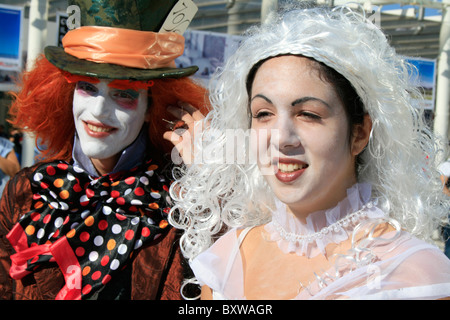 people dressed as cosplay characters at romics trade show in rome 2010 Stock Photo