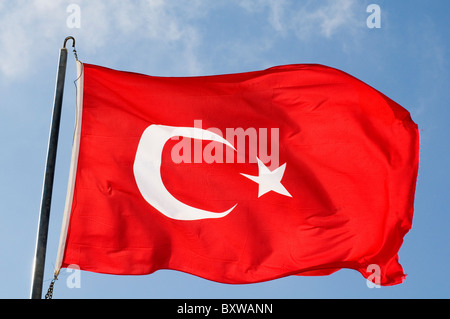 turkey turkish national flag Albayrak Alsancak flags cresent star red moon identity Stock Photo