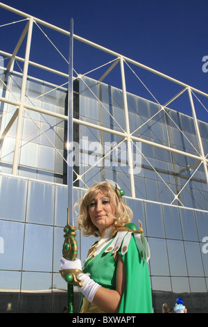 people dressed as cosplay characters at romics trade show in rome 2010 Stock Photo