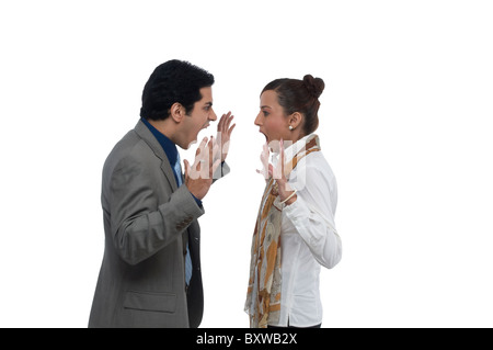 A man & a woman arguing Stock Photo