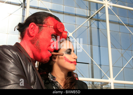 people dressed as cosplay characters at romics trade show in rome 2010 Stock Photo