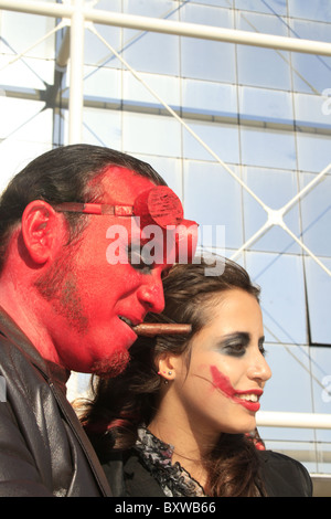 people dressed as cosplay characters at romics trade show in rome 2010 Stock Photo