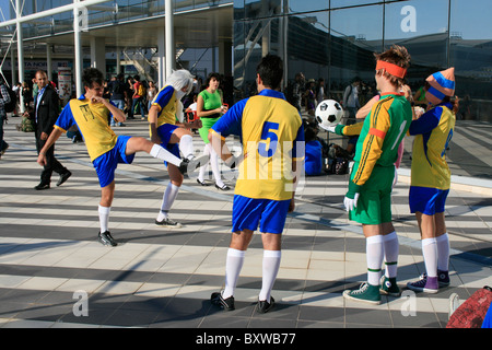 people dressed as cosplay characters at romics trade show in rome 2010 Stock Photo