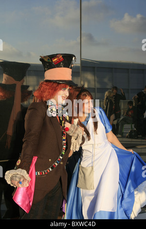 people dressed as cosplay characters at romics trade show in rome 2010 Stock Photo