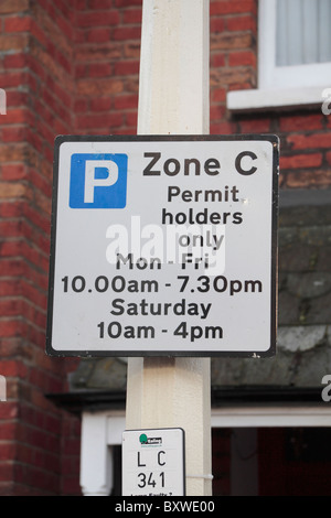 London parking permit sign Stock Photo - Alamy