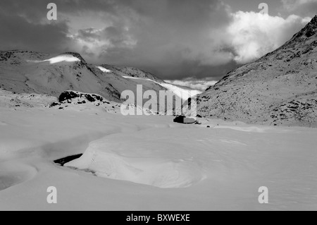 The Ogwen valley in winter. Stock Photo