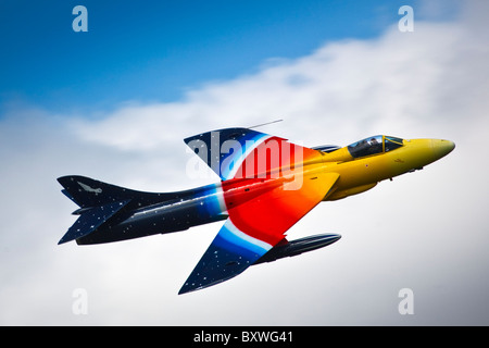 Hawker Hunter - Miss Demeanour, Wings & Wheels, display Dunsfold 2010 Stock Photo