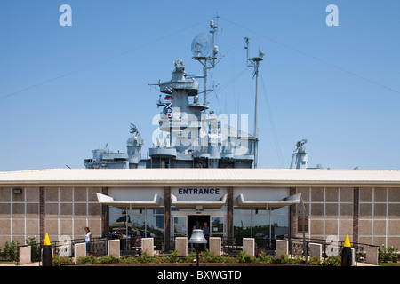 USA, Alabama, Mobile, USS Alabama Battleship Park and Visitors’ Center on summer afternoon Stock Photo