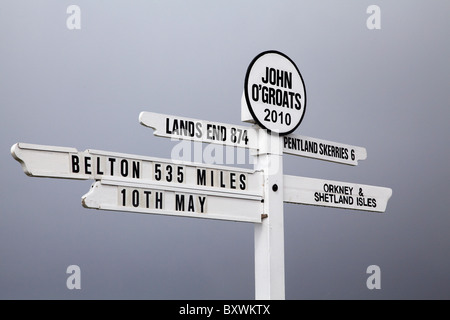 Signpost, John O'Groats, Caithness, Highlands, Scotland, United Kingdom