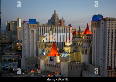 The Excalibur Hotel in Las Vegas, near dawn Stock Photo