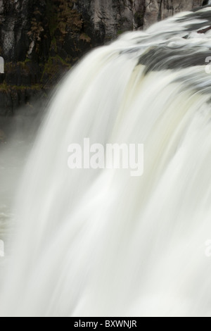 USA, Idaho, Targhee National Forest, Upper Mesa Falls waterfall along Snake River Stock Photo