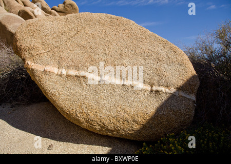 Unique monzogranite rock formations with aplite vein - California USA Stock Photo