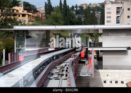 Perugia Mini Metro unmanned train or people mover. Stock Photo