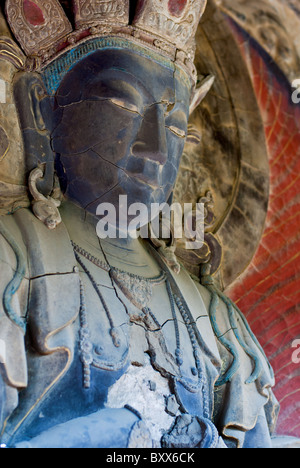 Detail of a blue Buddha statue in a Tibetan Buddhist temple in Chengde Stock Photo