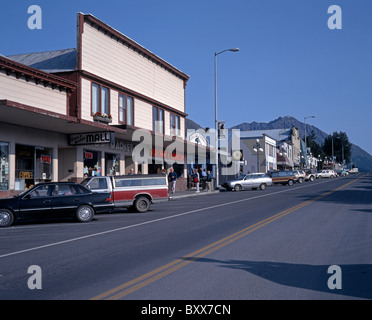 View along Creek Street, Ketchikan, Alaska, USA. Stock Photo