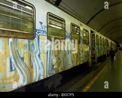 UNDERGROUND TRAIN ROME ITALY ROME ITALY ROME ITALY 17 September 2010 Stock Photo