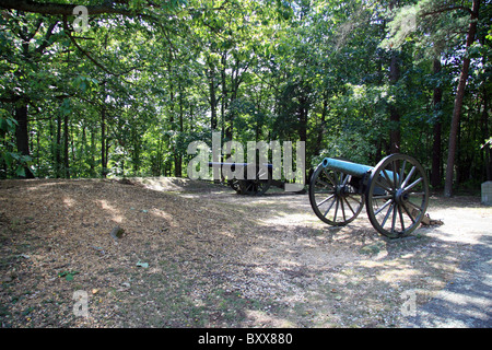 Cannon lined up on Lee's Hill above Fredericksburg Battlefield, Virginia, United States. Stock Photo