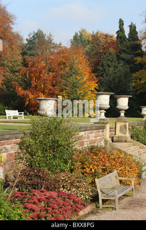 Estate of Tatton Park, England. Autumnal view of the Joseph Paxton designed Italian Garden at Tatton Park. Stock Photo