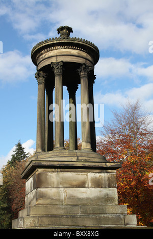 Estate of Tatton Park, England. Autumnal view of the early 19th century Choragic Monument located at the end of the Broad Walk. Stock Photo