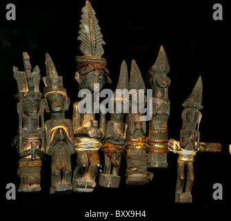 Row Ancestral Images 19th Cent Nias Indonesian Sumatra Indonesia Stock Photo