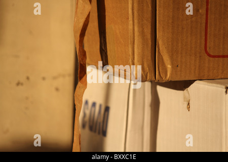 Cardboard packing box of DVD Covers Stock Photo